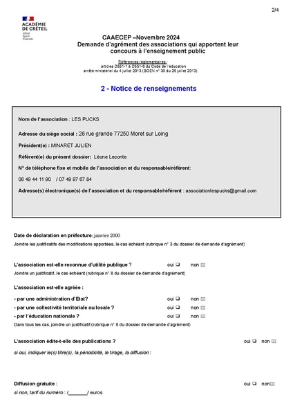 Fichier:Dossier de demande d'agrément académique Association Les Pucks.docx (1).pdf